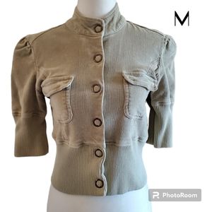 Anthropologie Tulle Women's Cropped Corduroy Jacket sz M